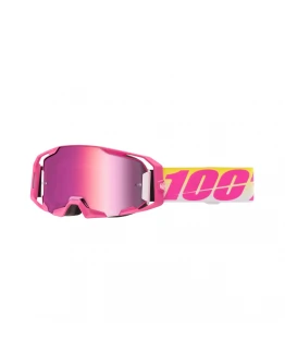 Ochelari Motocross 100% Armatic Sellars Lentilă Pink Mirror - Roz/Galben/Alb