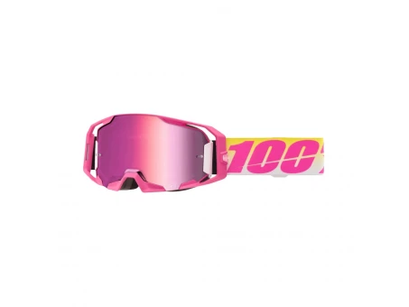 Ochelari Motocross 100% Armatic Sellars Lentilă Pink Mirror - Roz/Galben/Alb | 50060-00008