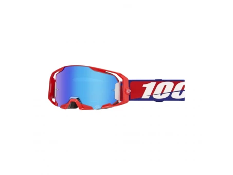 Ochelari Motocross 100% Armatic Best Lentilă Blue Mirror - Rosu/Albastru/Alb | 50060-00009