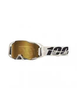 Ochelari Moto 100% Armega Pitch - Gri/Negru cu Lentila Oglinda Aurie 