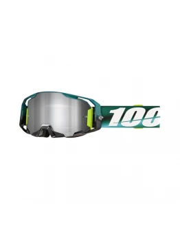 Ochelari Motocross 100% Armatic Polarity Lentilă Silver Mirror - Verde/Alb