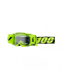Ochelari Motocross 100% Armatic Forecast Roll-Off Lentilă Clară - Negru/Galben fluo