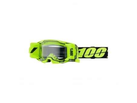 Ochelari Motocross 100% Armatic Forecast Roll-Off Lentilă Clară - Negru/Galben fluo | 50061-00002