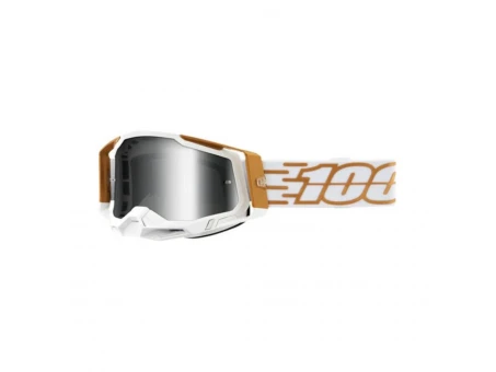 Ochelari 100% Racecraft 2 Mayfair - Alb/Auriu cu lentila argintie
