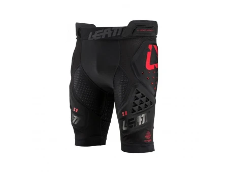 Pantaloni scurti cu protectii LEATT Impact Shorts 3DF 5.0 - Negru/Rosu