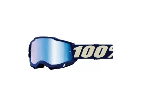 Ochelari 100% Accuri 2 Deepmarine - Albastru/Alb cu lentila oglinda albastra