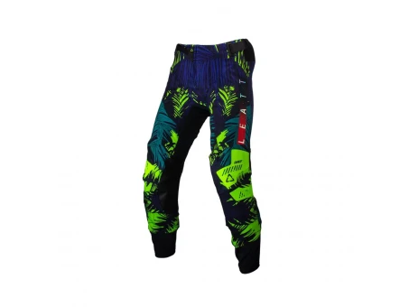 Pantaloni LEATT 5.5 IKS Jungle - Negru/Albastru/Verde fluor