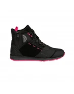 Ghete moto Urban femei All Season Ixon model Freaky WP LS 100% waterproof - Negru/Fuchsia (roz)