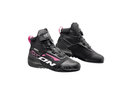 Ghete moto femei all season Ixon Ranker WP LS - Negru/Roz | 5081120051019