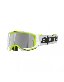 Ochelari cross-enduro ALPINESTARS VISION 8 WORDMARK MIRROR GOGGLE -  Alb/Galben fluo