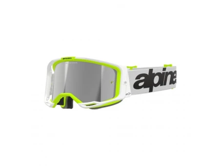 Ochelari cross-enduro ALPINESTARS VISION 8 WORDMARK MIRROR GOGGLE -  Alb/Galben fluo | 5101325/2501/TU