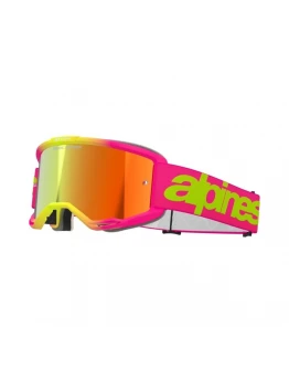 Ochelari cross-enduro Alpinestars Vision 5 Wordmark Mirror - Roz fluo