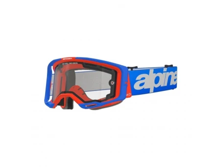 Ochelari cross-enduro ALPINESTARS VISION 8 WORDMARK DUAL PANE GOGGLE - Albastru/Portocaliu | 5102525/7223/TU