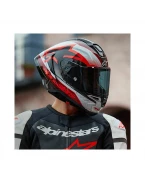 Cască integrală sport ALPINESTARS SUPERTECH R10 CARBON TEAM - Negru/Rosu/Alb | 8200224/1352