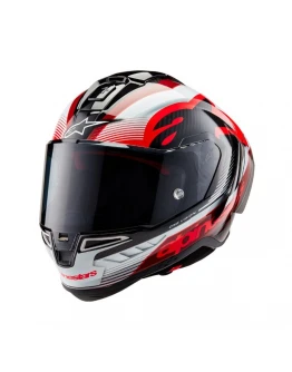 Cască integrală sport ALPINESTARS SUPERTECH R10 CARBON TEAM - Negru/Rosu/Alb