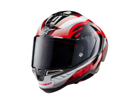 Cască integrală sport ALPINESTARS SUPERTECH R10 CARBON TEAM - Negru/Rosu/Alb | 8200224/1352