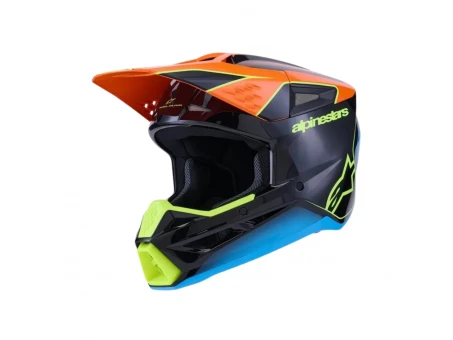 Cască cross-enduro ALPINESTARS S-M3 FRAY ECE 22.06 - Negru/Portocaliu/Galben fluo | 8300526/1455