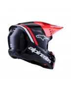 Cască cross-enduro Alpinestars S-M3 Radium ECE 22.06 - Negru/Rosu fluo/Alb | 8300726/1553