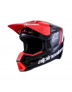 Cască cross-enduro Alpinestars S-M3 Radium ECE 22.06 - Negru/Rosu fluo/Alb | 8300726/1553