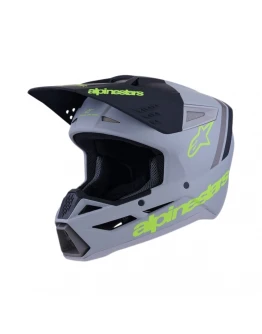 Cască cross-enduro Alpinestars S-M3 Radium ECE 22.06 - Gri/Negru/Galben Fluo