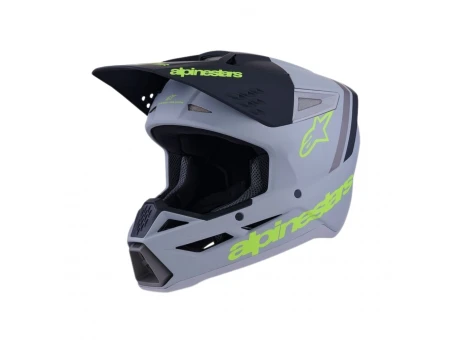 Cască cross-enduro Alpinestars S-M3 Radium ECE 22.06 - Gri/Negru/Galben Fluo | 8300726/9510