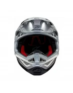 Casca motocross Alpinestars Supertech S-M10 Flood - Argintiu/Negru/Rosu | 8300923/1954