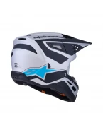 Cască cross-enduro ALPINESTARS S-M3 HEAT ECE 22.06 - Argintiu/Albastru/Negru mat | 8300926/1949