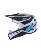 Cască cross-enduro ALPINESTARS S-M3 HEAT ECE 22.06 - Argintiu/Albastru/Negru mat | 8300926/1949