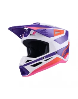 Cască cross-enduro ALPINESTARS S-M3 HEAT ECE 22.06 - Alb/Mov/Roz