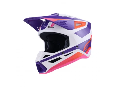 Cască cross-enduro ALPINESTARS S-M3 HEAT ECE 22.06 - Alb/Mov/Roz | 8300926/2052
