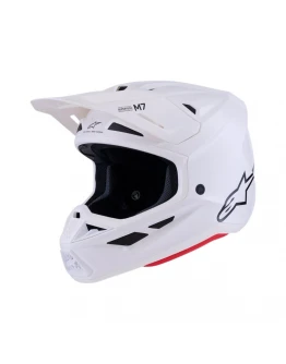 Cască Cross-Enduro ALPINESTARS Supertech S-M7 Solid ECE06 - Alb