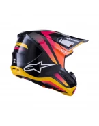 Cască cross-enduro Alpinestars Supertech S-M7 Rise - Negru/Galben/Roz | 8301526/1564