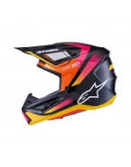 Cască cross-enduro Alpinestars Supertech S-M7 Rise - Negru/Galben/Roz | 8301526/1564