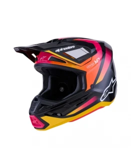 Cască cross-enduro Alpinestars Supertech S-M7 Rise - Negru/Galben/Roz
