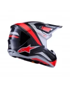 Cască cross-enduro Alpinestars Supertech S-M7 Rise - Negru/Argintiu/Rosu fluo | 8301526/1565