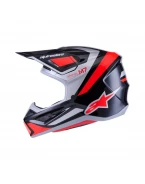 Cască cross-enduro Alpinestars Supertech S-M7 Rise - Negru/Argintiu/Rosu fluo | 8301526/1565