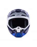 Cască cross-enduro Alpinestars Supertech S-M7 Rise - Albastru/Alb | 8301526/7249