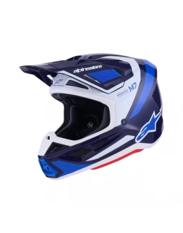Cască cross-enduro Alpinestars Supertech S-M7 Rise - Albastru/Alb