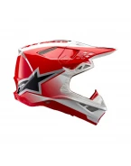 Casca motocross Alpinestars Supertech S-M10 Unite - Alb/Rosu | 8301623/3182