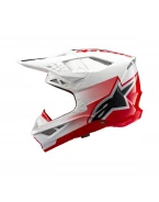 Casca motocross Alpinestars Supertech S-M10 Unite - Alb/Rosu | 8301623/3182