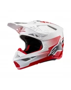 Casca motocross Alpinestars Supertech S-M10 Unite - Alb/Rosu | 8301623/3182