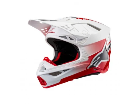 Casca motocross Alpinestars Supertech S-M10 Unite - Alb/Rosu | 8301623/3182