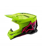 Casca motocross Alpinestars Supertech S-M10 Unite - Galben fluo/Negru/Roz | 8301623/5138