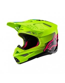 Casca motocross Alpinestars Supertech S-M10 Unite - Galben fluo/Negru/Roz