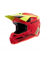Cască cross-enduro copii Alpinestars S-M3 Youth Fray ECE 22.06 - Negru/Rosu/Galben fluo | 8301725/3051