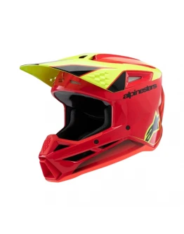 Cască cross-enduro copii Alpinestars S-M3 Youth Fray ECE 22.06 - Negru/Rosu/Galben fluo