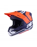 Cască Cross-Enduro ALPINESTARS Supertech S-M7 Core ECE06 - Portocaliu/Albastru | 8301726/408
