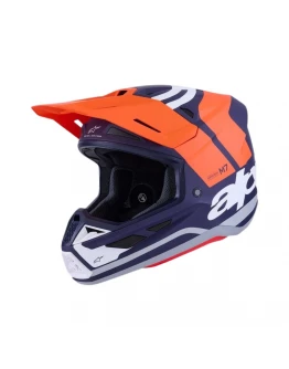 Cască Cross-Enduro ALPINESTARS Supertech S-M7 Core ECE06 - Portocaliu/Albastru