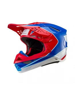 Cască motocross Alpinestars Supertech S-M10 Aeon - Rosu/Albastru
