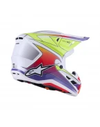 Cască Cross-Enduro ALPINESTARS Supertech S-M7 Fuse ECE06 - Alb/Galben fluo/Mov | 8301926/2054